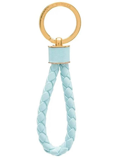 Intrecciato Lambskin Key Holder Light Blue - BOTTEGA VENETA - BALAAN 2