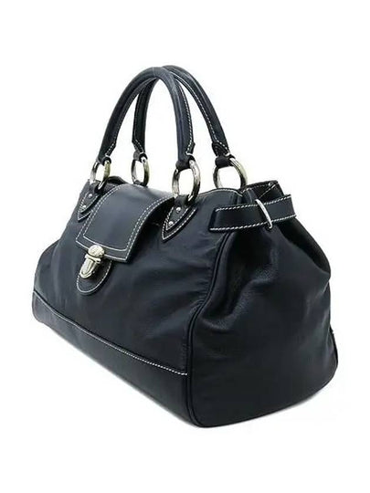 Black leather stitch silver lock buckle tote bag - MARC JACOBS - BALAAN 2