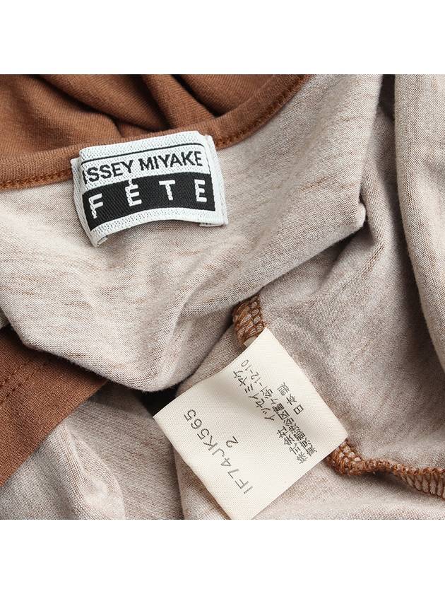 Issey Miyake FETE coffee brown print top 2 - ISSEY MIYAKE - BALAAN 3