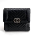 Calfskin Vintage Boy Silver Ring Wallet - CHANEL - BALAAN 1