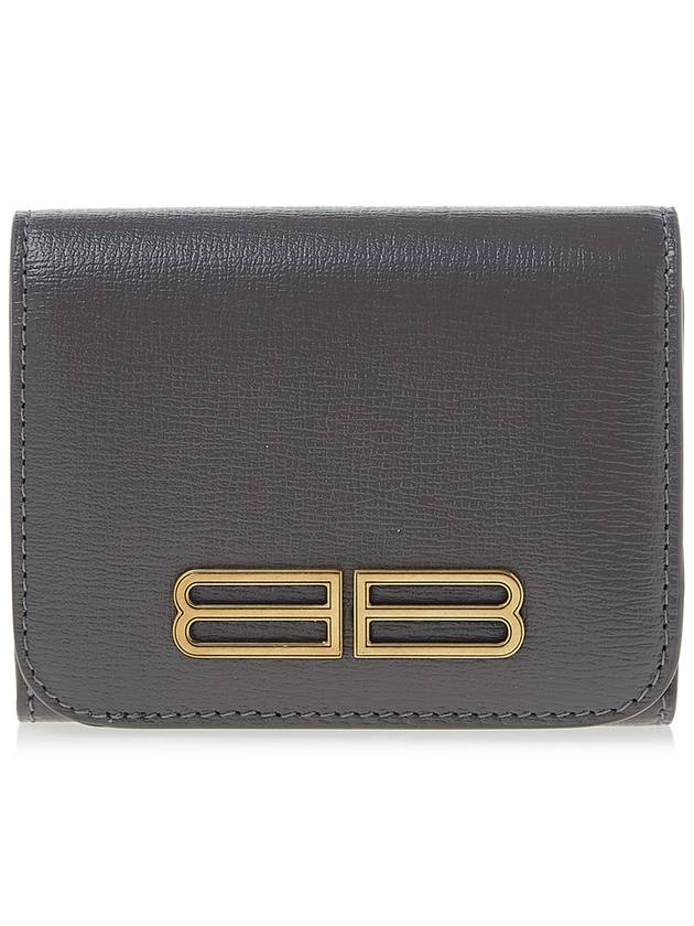 BB logo bifold wallet gray - BALENCIAGA - BALAAN.