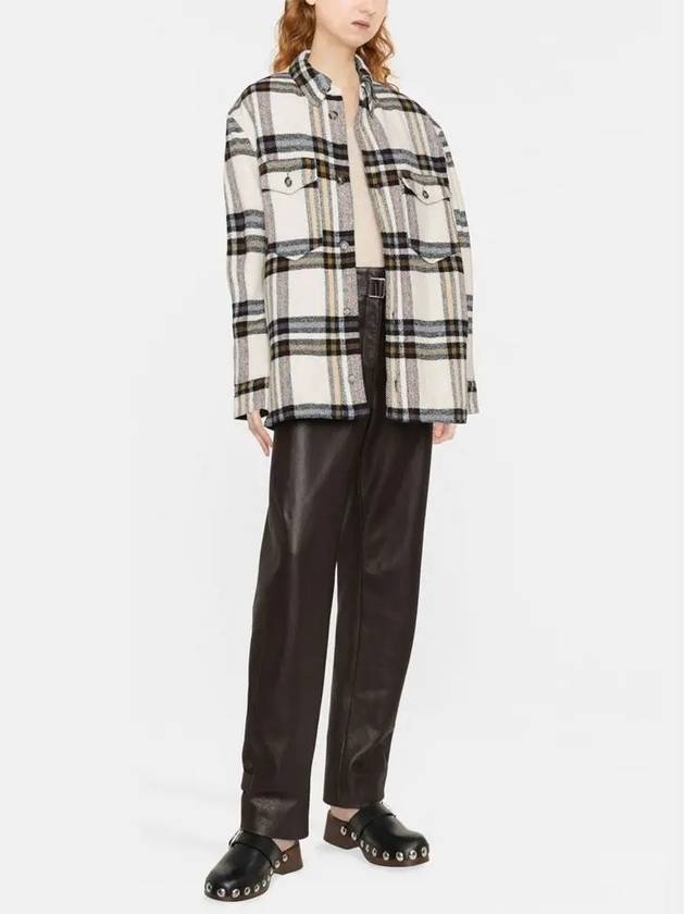 22FW ERVEY Check Shirt Jacket MA1269 22A013E 23EC - ISABEL MARANT - BALAAN 3