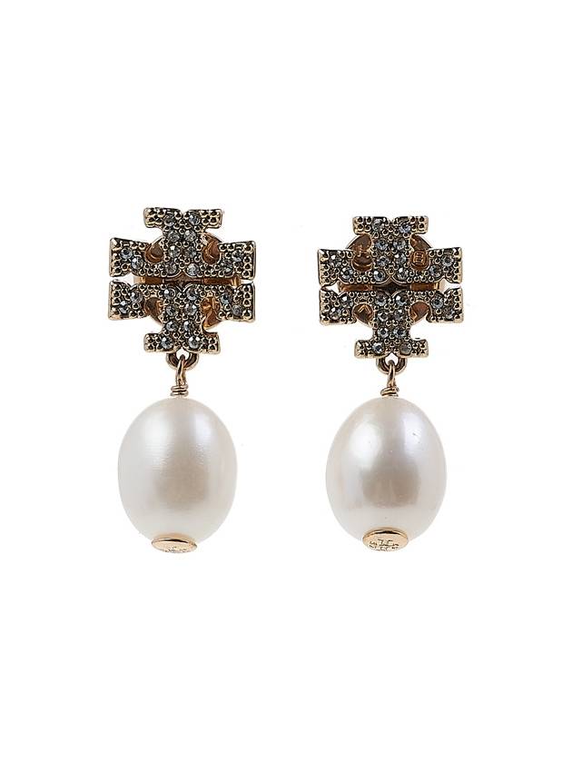 Kira Pave Pearl Drop Earrings Gold - TORY BURCH - BALAAN 8