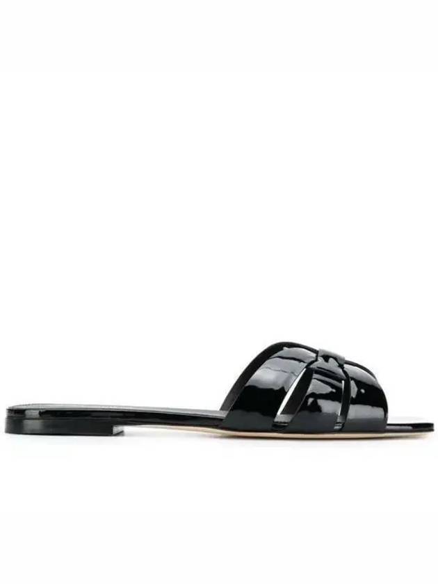 Tribute Patent Leather Mules Black - SAINT LAURENT - BALAAN 2