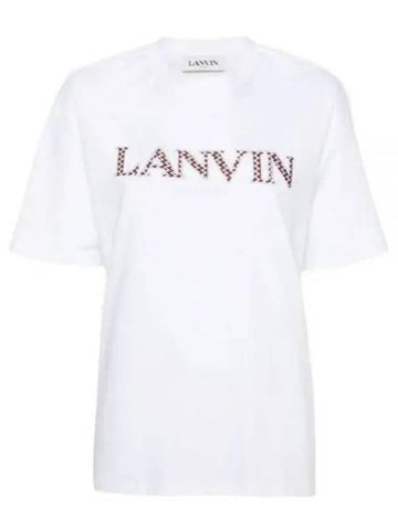 24 RWTS0022J207 01 Logo embroidered short sleeve t shirt - LANVIN - BALAAN 1