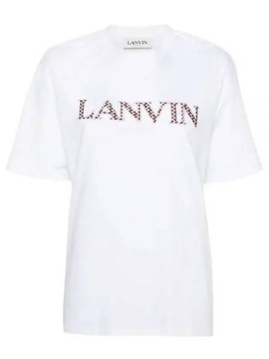 24 RWTS0022J207 01 Logo embroidered short sleeve t shirt - LANVIN - BALAAN 1