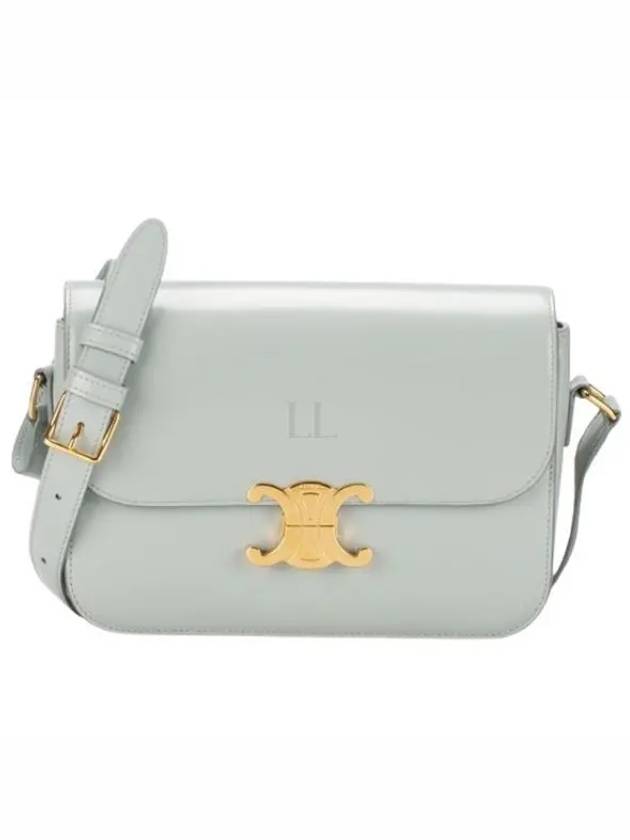 Classique Triomphe Shiny Calfskin Shoulder Bag Soft Blue - CELINE - BALAAN 2