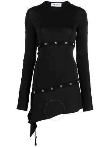 The Attico Studded Asymmetric Convertible Round Neck Dress, Brand Size 38 (US Size 4) - THE ATTICO - BALAAN 1