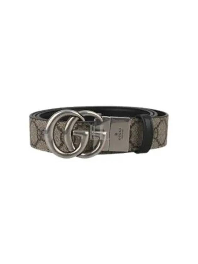 GG Marmont Silver Reversible Thin Belt Beige - GUCCI - BALAAN 2