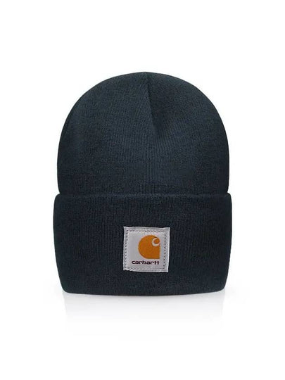 A18 Navy Unisex Long Beanie - CARHARTT - BALAAN 2