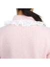 Wool Collar Short Sleeve Knit Top Pink - ALESSANDRA RICH - BALAAN 8