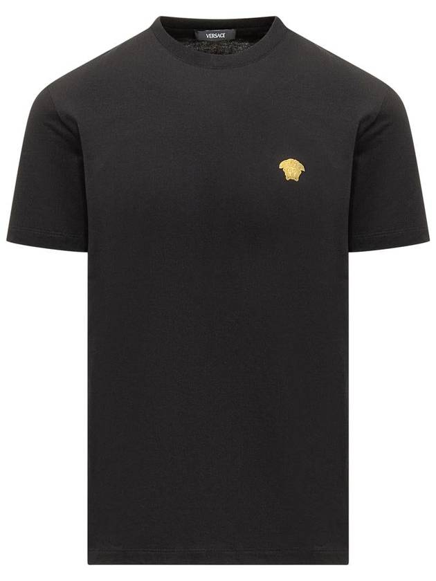 Medusa Embroidery Cotton Short Sleeve T-shirt Black - VERSACE - BALAAN 2