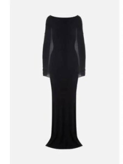 double layer knit long dress black - BALENCIAGA - BALAAN 2