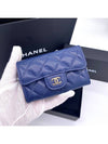 Women s Clutch Classic Card Holder Wallet Caviar Navy Gold AP0214 - CHANEL - BALAAN 3