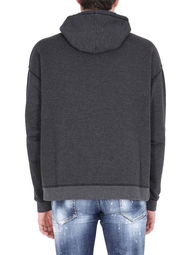 Men's Wave Logo Herca Hood Black - DSQUARED2 - BALAAN 4