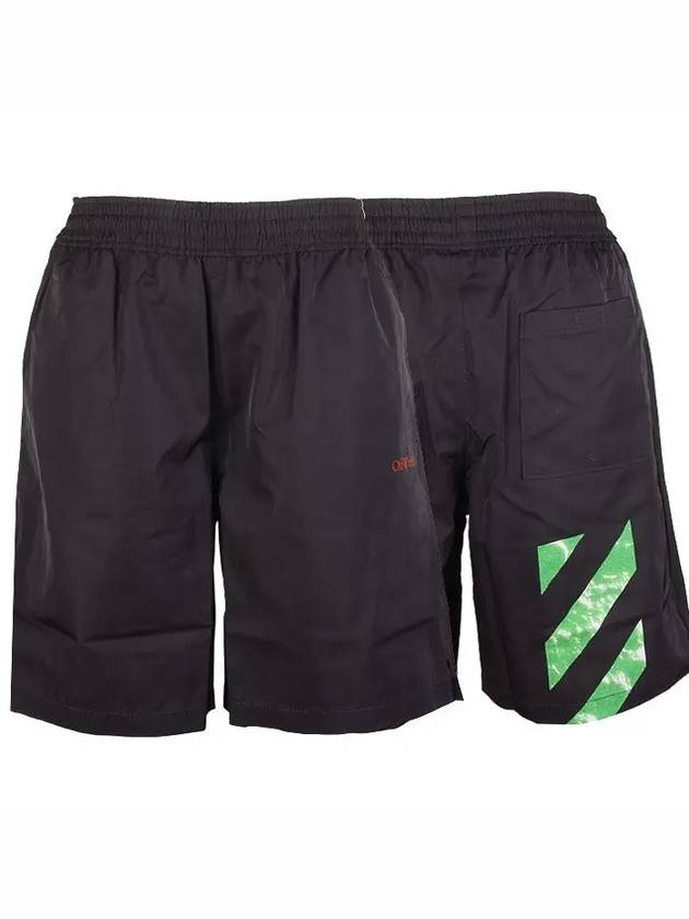 Diag Print Swim Shorts Black - OFF WHITE - BALAAN 2