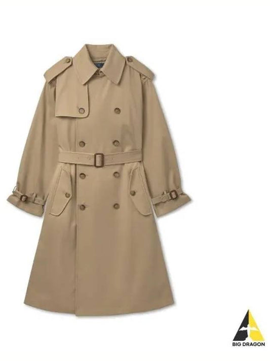 W Double breasted twill trench coat medium beige - POLO RALPH LAUREN - BALAAN 1