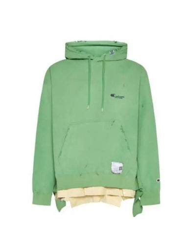 Distressed Effect Oversized Hoodie Green - MIHARA YASUHIRO - BALAAN 1