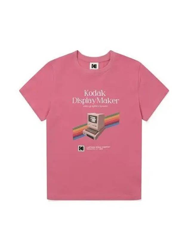 KODAK Digital Rainbow Graphic Slim Fit Short Sleeve T Shirt Women PINK - KODO - BALAAN 1