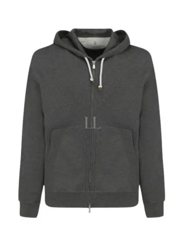 Tech Cotton Zip-Up Hoodie Dark Grey - BRUNELLO CUCINELLI - BALAAN 2