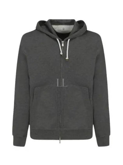 Tech Cotton Zip-Up Hoodie Dark Grey - BRUNELLO CUCINELLI - BALAAN 2