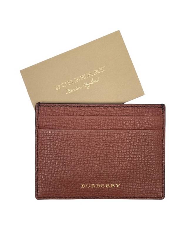 Sandon Check Leather Card Wallet Brown - BURBERRY - BALAAN 7