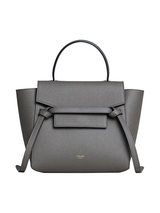 Nano Belt Calfskin Tote Bag Grey - CELINE - BALAAN 2