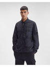 Taylon L Zip-up Long Sleeve Shirt Navy - CP COMPANY - BALAAN 3