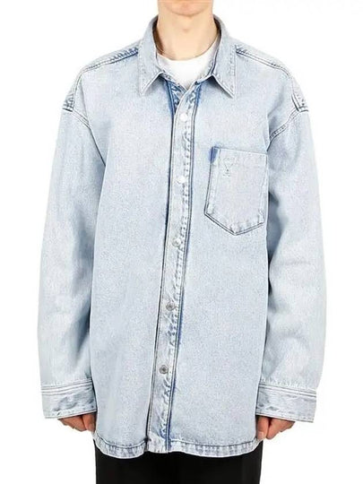 De Coeur Oversized Long Sleeve Shirt Bleached Blue - AMI - BALAAN 2