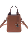 Micro Leather Mini Tote Bag Brown - TOD'S - BALAAN 3