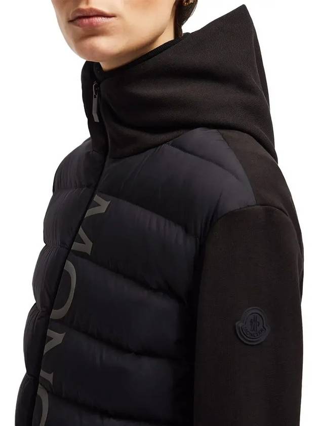 Padded Cotton Zip-Up Hoodie Black - MONCLER - BALAAN 4