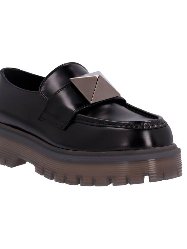 One Stud Leather Loafer Black - VALENTINO - BALAAN 5