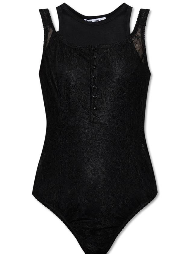 The Attico Lace Bodysuit, Women's, Black - THE ATTICO - BALAAN 1