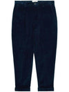 Carrot Oversized Cotton Corduroy Velvet Straight Pants Night Blue - AMI - BALAAN 1