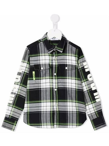 Kids Plate Check Shirt MS027902 200 - MSGM - BALAAN 1