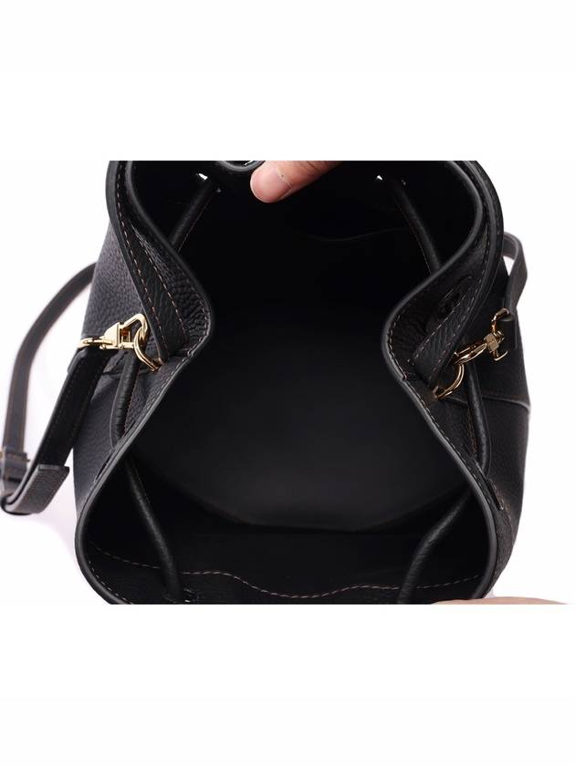 Small Grainy Leather TB Bucket Bag Black - BURBERRY - BALAAN 7