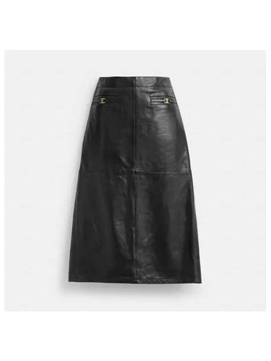 Long leather skirt CM306 BLK - COACH - BALAAN 1