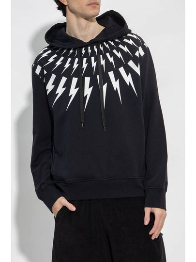 Fairisle Thunderbolt Hoodie Black - NEIL BARRETT - BALAAN 2