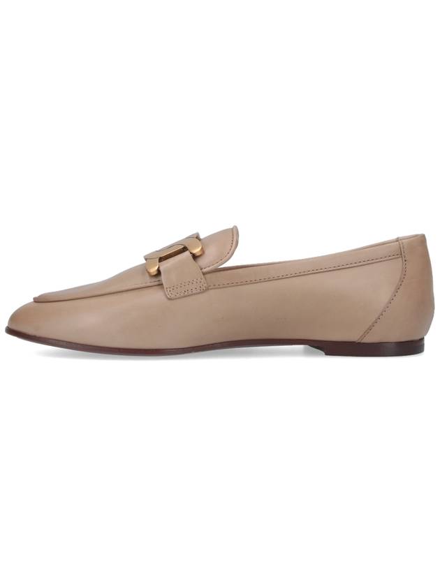 Kate Metal Logo Leather Loafers Beige - TOD'S - BALAAN 4