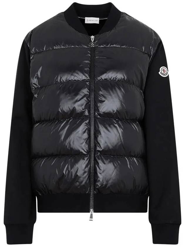 Women's Logo Patch Padded Cardigan Black - MONCLER - BALAAN 2