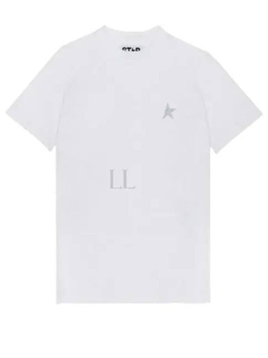 Star Collection Silver Glitter Short Sleeve T-Shirt White - GOLDEN GOOSE - BALAAN 2