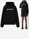 Logo Print Cotton Oversized Hoodie Black - BURBERRY - BALAAN.