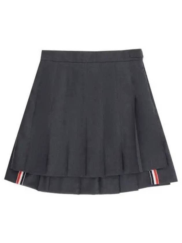 RMB Wool Mini Pleated Skirt Dark Grey - THOM BROWNE - BALAAN 2