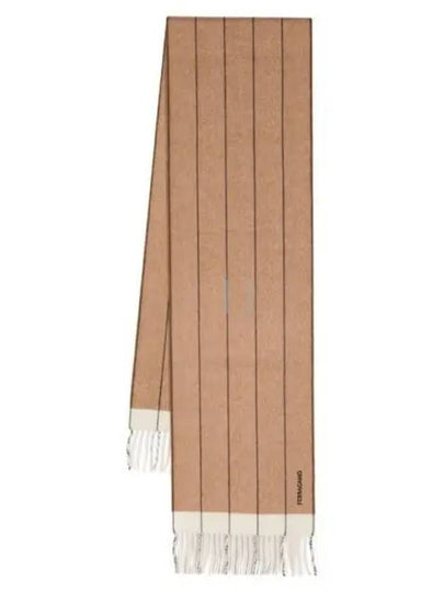 Mixed Cashmere Muffler Camel - SALVATORE FERRAGAMO - BALAAN 2