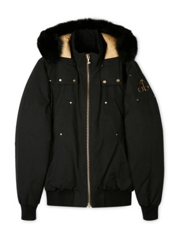 Ballistic Bomber Jacket Black Fox Fur Gold Metal Black - MOOSE KNUCKLES - BALAAN 2