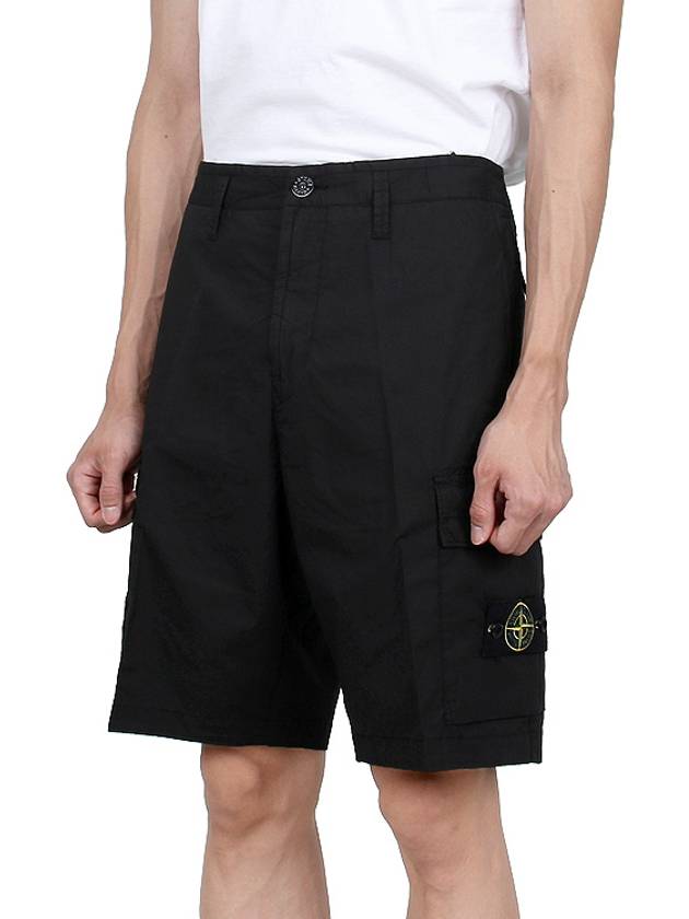 Light Stretch Cotton Bermuda Shorts Black - STONE ISLAND - BALAAN 5