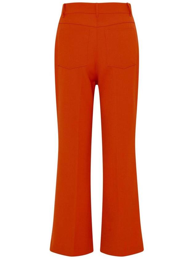 Women's Twill Kick Flare Wide Pants Tangerine - STELLA MCCARTNEY - BALAAN 4