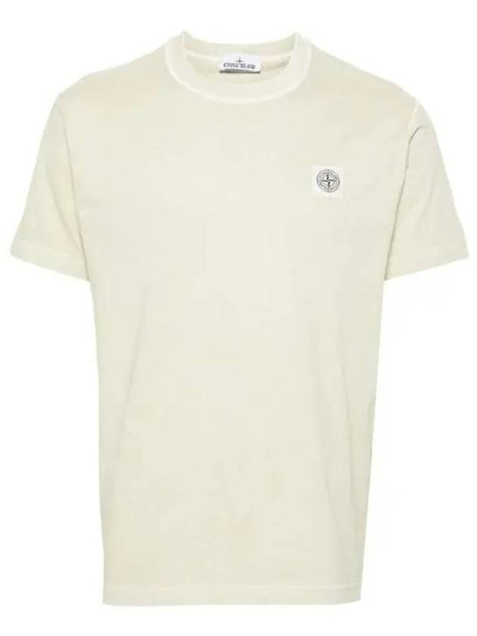 Organic Cotton Short Sleeve T-Shirt Pistachio - STONE ISLAND - BALAAN 1