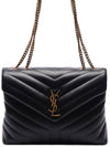 Loulou Matelasse Quilted Y Leather Medium Shoulder Bag Black - SAINT LAURENT - BALAAN 2