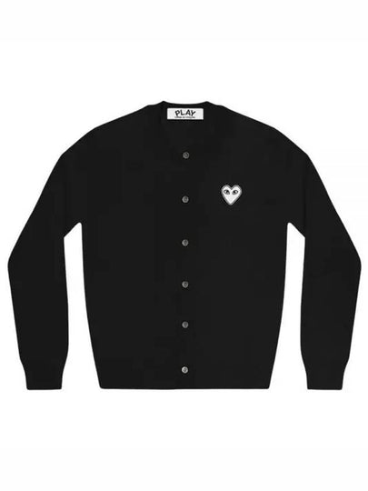 White Wappen Round Neck Wool Cardigan Black - COMME DES GARCONS PLAY - BALAAN 2